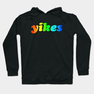 'Yikes' Rainbow Gradient Funny Phrase Hoodie